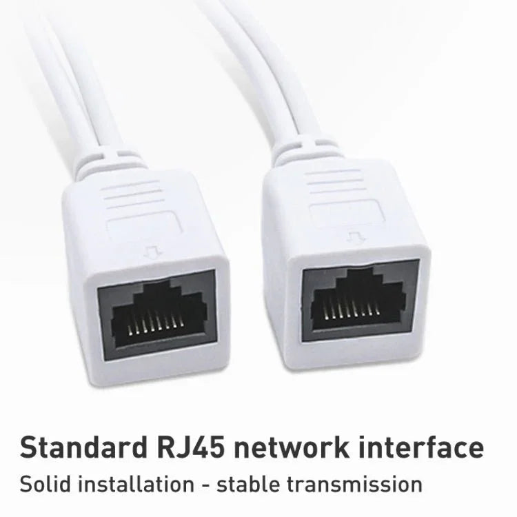 2 in 1 RJ45 POE Injector and Splitter Cable Set with 2.1x 5.5mm Female & Male DC Jack - Trustpick