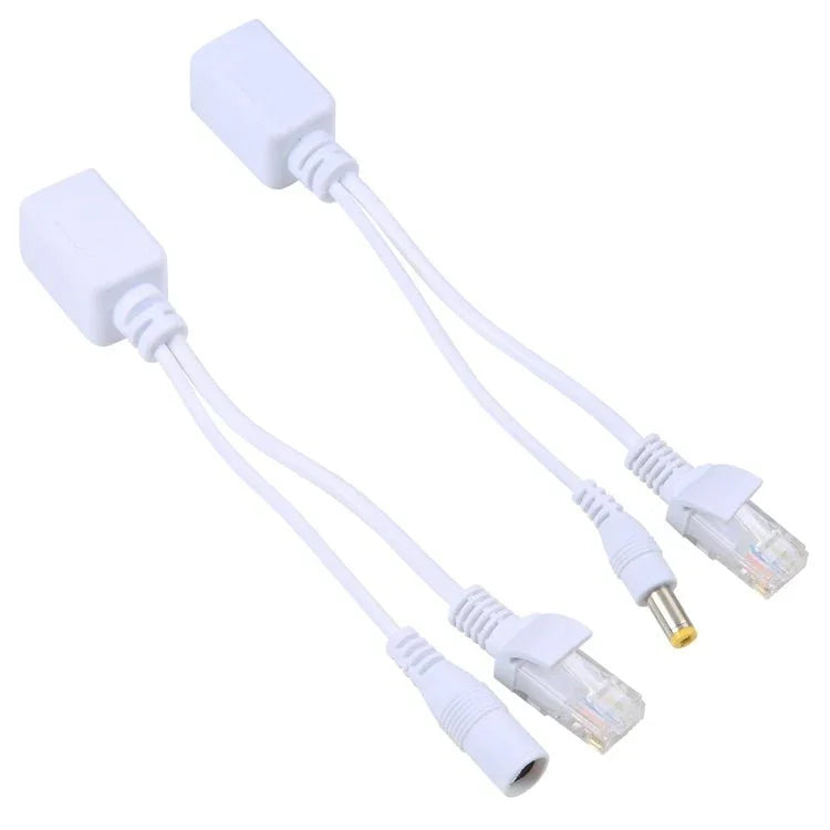2 in 1 RJ45 POE Injector and Splitter Cable Set with 2.1x 5.5mm Female & Male DC Jack - Trustpick