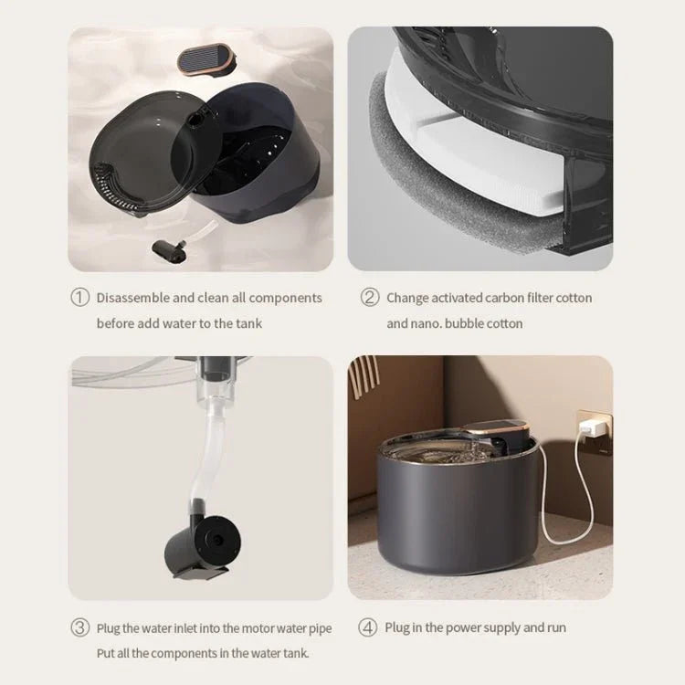 3L Electric Pet Water Dispenser Automatic Cat Water Fountain With Light - Trustpick