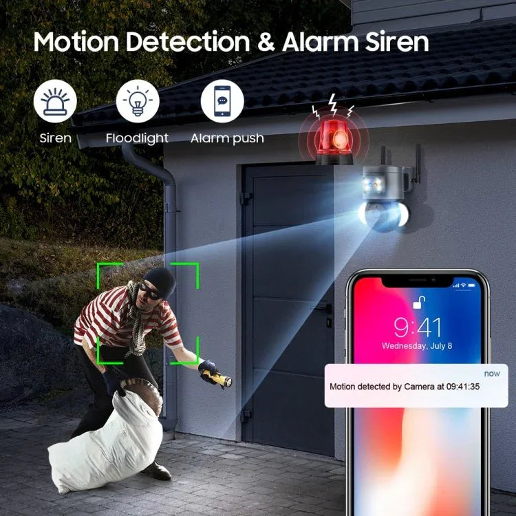 4MP 4G Smart Security Floodlight Camera Support Two - way Audio / Night Vision - Trustpick