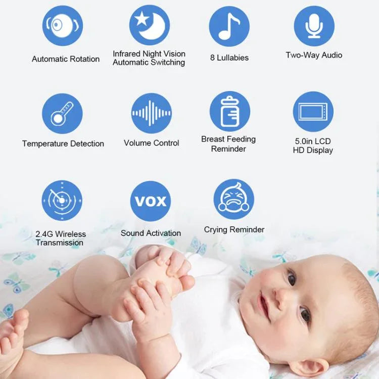 5 inch 1080P HD Baby Watcher Baby Monitor Camera - Trustpick