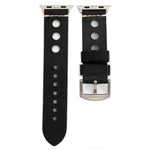 For Apple Watch Series 7 45mm / 6 & SE & 5 & 4 44mm / 42mm 3 & 2 & 1 Retro Hole Genuine Leather Wrist Watch Band, For 42mm