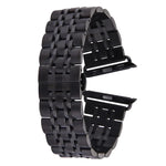 Hidden Butterfly Buckle 7 Beads Stainless Steel Watch Band For Apple Watch 42mm(Silver Gold), 20mm Women