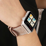 For Apple Watch Series 10 42mm / 9&8&7 41mm / SE 3&SE 2&6&SE&5&4 40mm / 3&2&1 38mm Fresh Style Genuine Leather Watch Band, 38mm