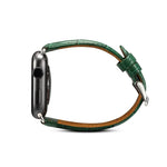 Denior Crocodile Grain Watch Cowhide Leather Watch Band for Apple Watch Series 10 42mm / 9&8&7 41mm / SE 3&SE 2&6&SE&5&4 40mm / 3&2&1 38mm