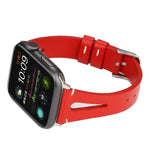 Simple V-shaped Leather Watch Band for Apple Watch Series 7 41mm / 6 & SE & 5 & 4 40mm / 3 & 2 & 1 38mm