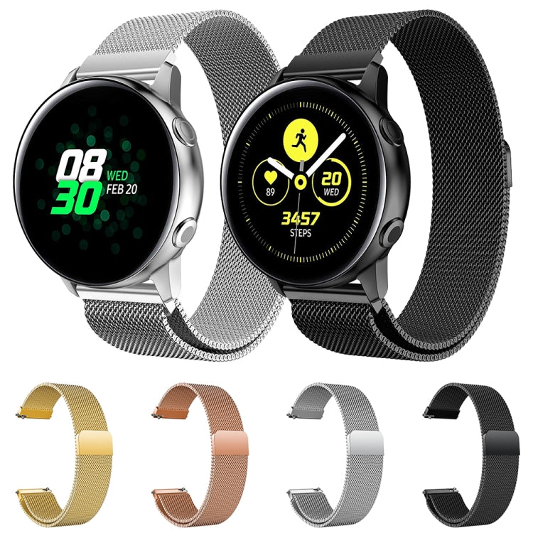 Milanis Magnetic Stainless Steel Mesh Wrist Strap WatchBand for Galaxy Watch Active 20mm
