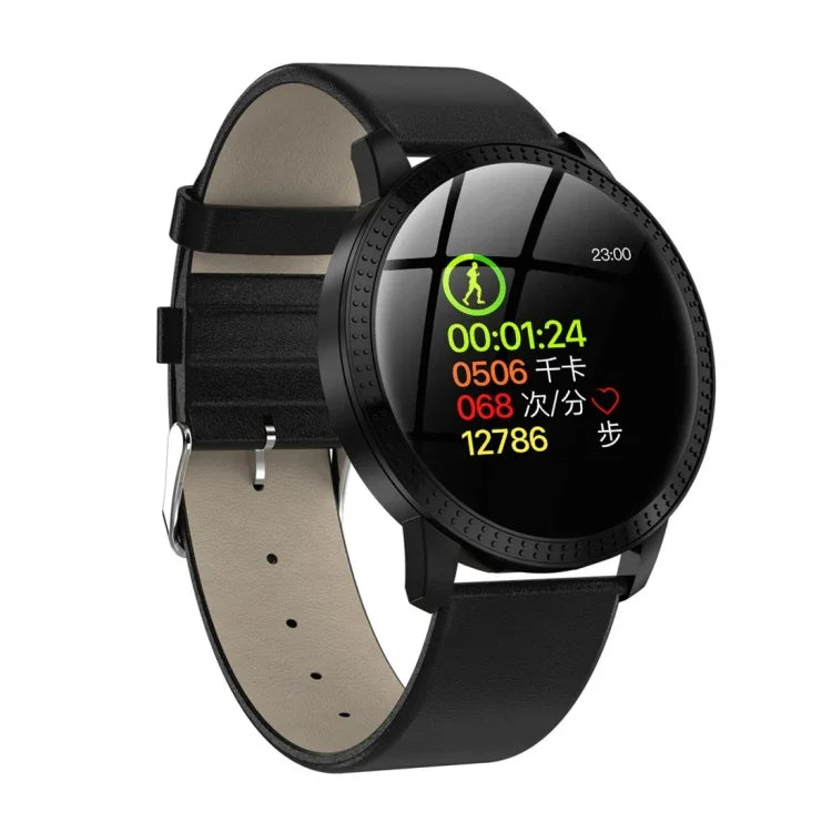 CF18 1.22インチ カラー画面 IPX67 防水 Bluetooth スマートウォッチ、通話リマインダー/心拍数モニタリング/血圧モニタリング/睡眠モニタリング対応