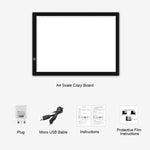 A3 8W 5V LED USB Stepless Dimming Acrylic Scale Copy Boards Anime Sketch Drawing Sketchpad with USB Cable & Power Adapter, Stepless Dimming with USB Cable & Power Adapter
