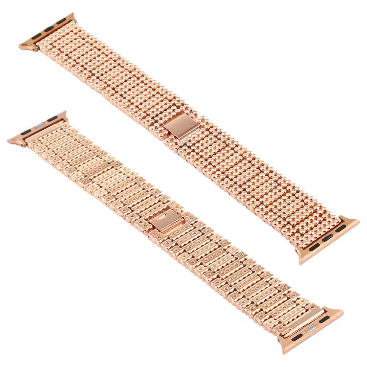 For Apple Watch Ultra 49mm&Watch Ultra 2 49mm / Series 10 46mm / 9&8&7 45mm / SE 3&SE 2&6&SE&5&4 44mm / 3&2&1 42mm Nine Beads Stainless Steel Wrist Strap Watch Band, For Apple Watch Series 7 45mm / 6 & SE & 5 & 4 44mm / 3 & 2 & 1 42mm