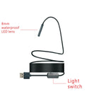 YPC110 8mm 2.0MP HD Camera WiFi Endoscope Snake Tube Inspection Camera with 8 LED, Waterproof IP68, Lens Diameter: 8mm, Length: 2m, Hard Line, 2m Hard Line