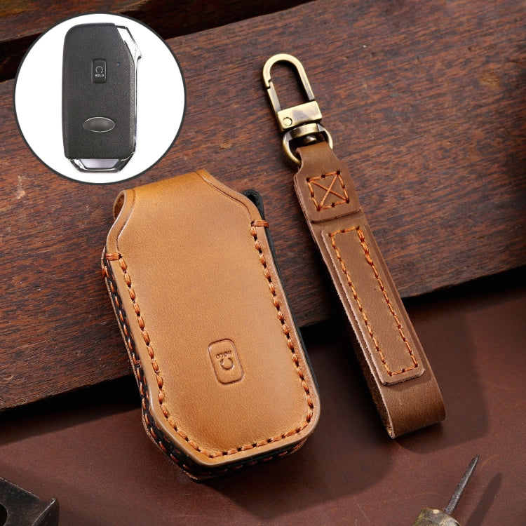 For Kia Sorento / Seltos 2021 / K5 Hallmo Car Cowhide Leather Key Protective Cover Key Case, C173