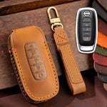 For Nissan Teana / Ariya 5-button Start Hallmo Car Cowhide Leather Key Protective Cover Key Case, 5-button Start