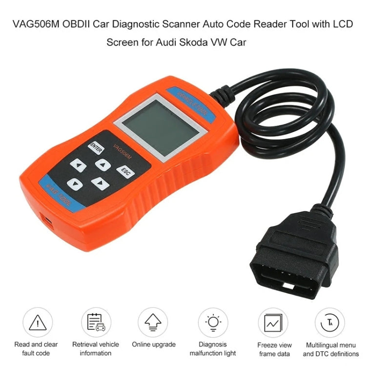 VAG506M Car Mini Code Reader OBD2 Fault Detector Diagnostic Tool, Southern European Version, VAG506M , Southern European Version