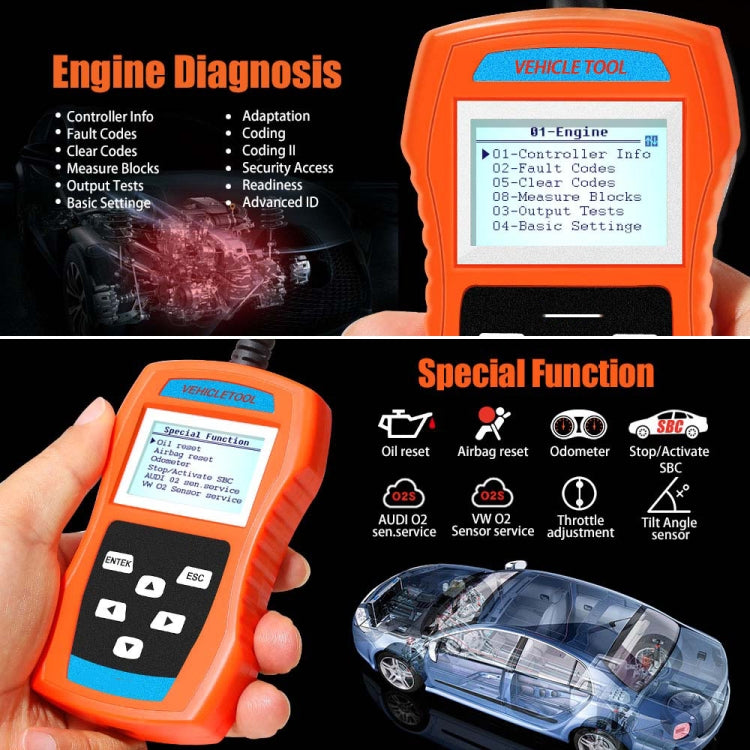 VAG506M Car Mini Code Reader OBD2 Fault Detector Diagnostic Tool, Southern European Version, VAG506M , Southern European Version