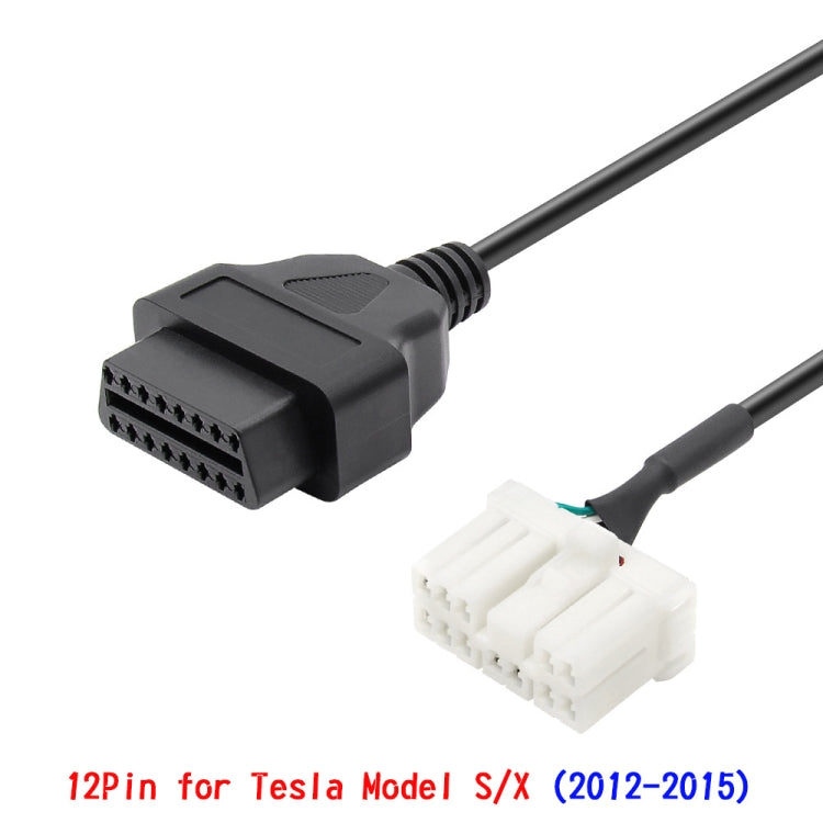 For Tesla Model X / S 2012-2015 OBDII to 12 Pin OBD Adapter Cable, OBDII to 12 Pin