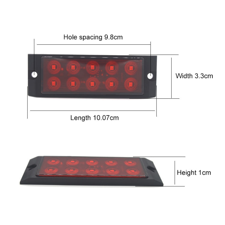 2pcs Car / Truck 10LEDs Side Marker Indicator Lights Bulb Lamp, MK-017(Orange), MK-017 (Red), MK-017 (White)