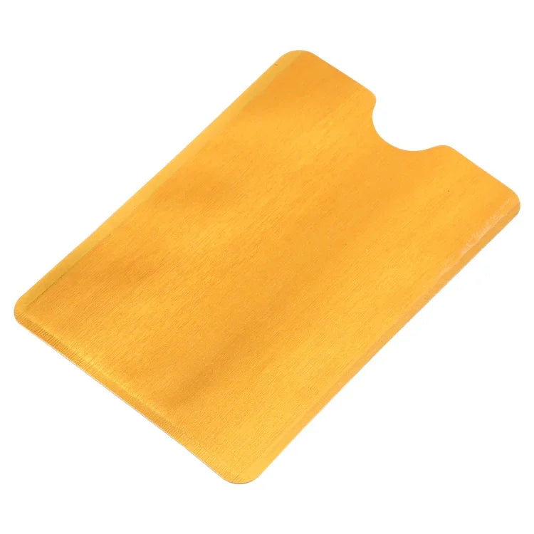 100 PCS Aluminum Foil Anti Theft RFID Blocking Sleeve Card Protector, Size: 9.1*6.3cm, RFID 100pcs (Gold), RFID 100pcs (Silver)