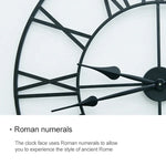 45cm Retro Living Room Iron Round Roman Numeral Mute Decorative Wall Clock, 45cm