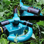 Garden Automatic Rotating Nozzle 360 Degree Rotary Automatic Sprinkler Garden Lawn Watering Nozzle,Applicable for 1/2 inch Water Pipes(Blue), 360 Degree Automatic Sprinkling 2