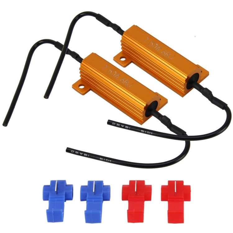 2 PCS Car Canbus Error Canceller Decoder Load Resistor LED 50W 6 Ohm No Blinking Decoder, 50W 6 Ohm