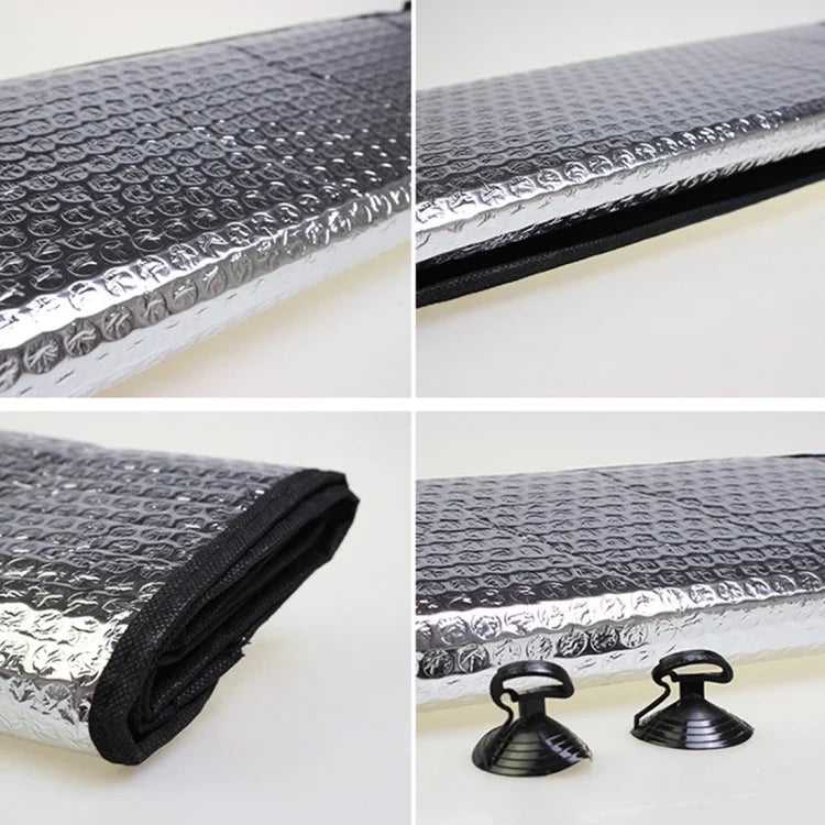 Silver Aluminum Foil Sun Shade Car Windshield Visor Cover Block Front Window Sunshade UV Protect, Size: 140 x 70cm, 140 x 70cm
