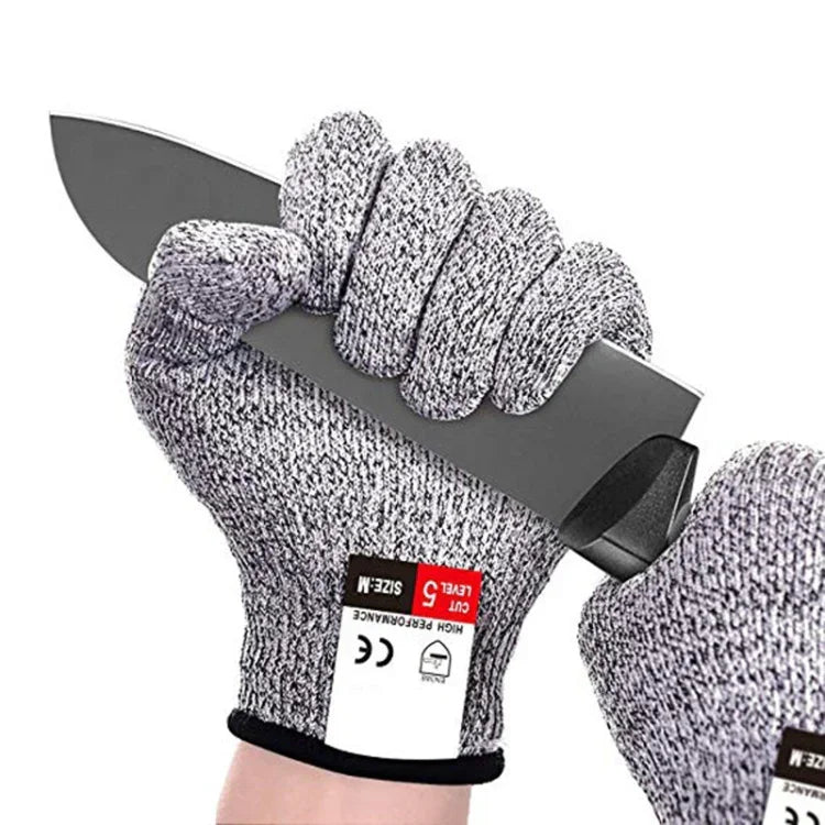 A Pair Cut-resistant Gardening Gloves HPPE Food-grade 5-Level Anti-cutting Anti-wear Safety Working Gloves, Size: S, Length: 20cm, Size: S/Black, Size: S/White