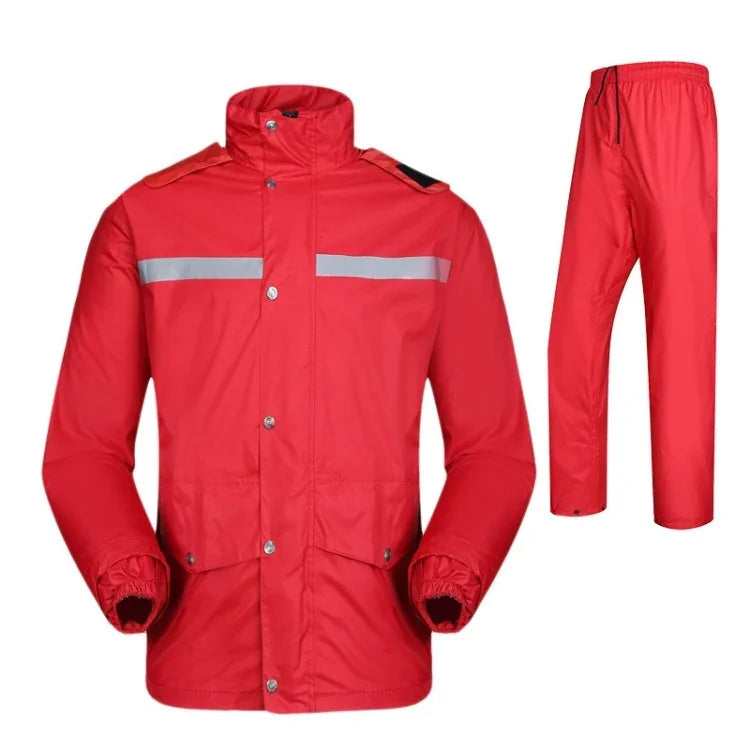 Durable Reflective Motorcycle Split Raincoat Pants Riding Bicycle Electric Bike Windproof Waterproof Rain Wear for Adult, Size: 2XL(Red), Size: 2XL