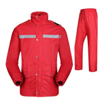 Durable Reflective Motorcycle Split Raincoat Pants Riding Bicycle Electric Bike Windproof Waterproof Rain Wear for Adult, Size: 2XL(Red), Size: 2XL