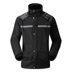Durable Reflective Motorcycle Split Raincoat Pants Riding Bicycle Electric Bike Windproof Waterproof Rain Wear for Adult, Size: M(Black), Size: M