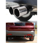 Universal Car Styling Stainless Steel Straight Double Outlets Exhaust Tail Muffler Tip Pipe, Straight Double