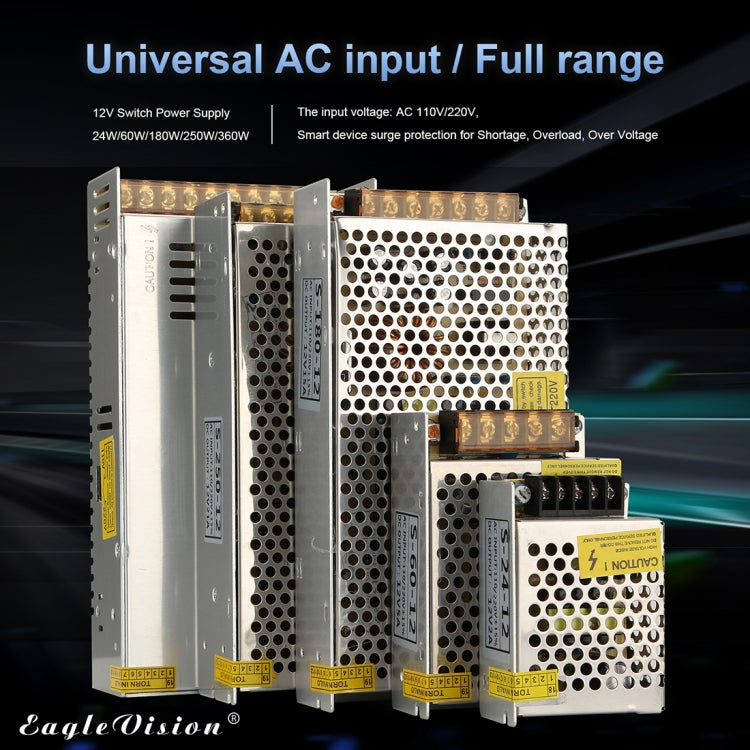 AC 110 / 220V to DC 12V 20A 240W Power Adapter AC-DC Converter Step Down Module Voltage Transformer Switch Power, 20A 240W