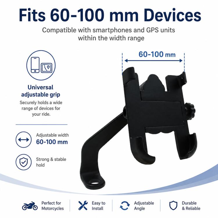 Motorcycle Rear View Mirror Aluminum Alloy Phone Bracket, Suitable for 60-100mm Device, Rear View Mirror for 60-100mm