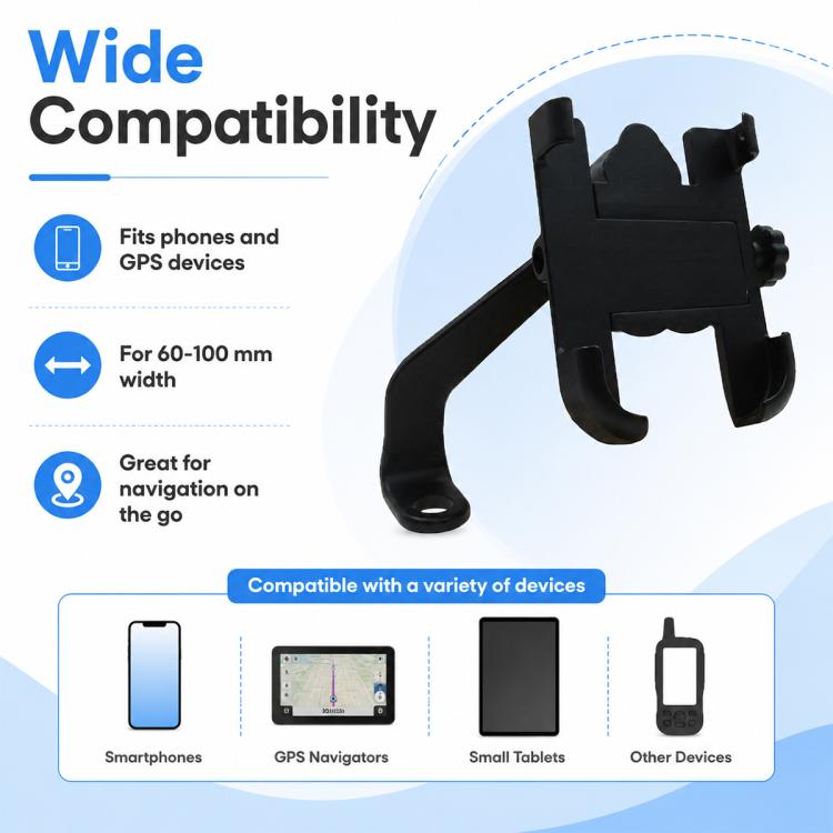 Motorcycle Rear View Mirror Aluminum Alloy Phone Bracket, Suitable for 60-100mm Device, Rear View Mirror for 60-100mm