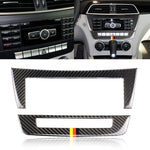Car German Flag Carbon Fiber Central Control CD Panel Decorative Sticker for Mercedes-Benz W204 2011-2013 7-buttons, Central Control CD Panel (German Flag)