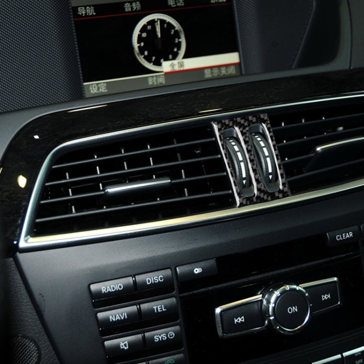 Car Carbon Fiber Intermediate Air Outlet Panel Decorative Sticker for Mercedes-Benz W204 2011-2013, Intermediate Air Outlet