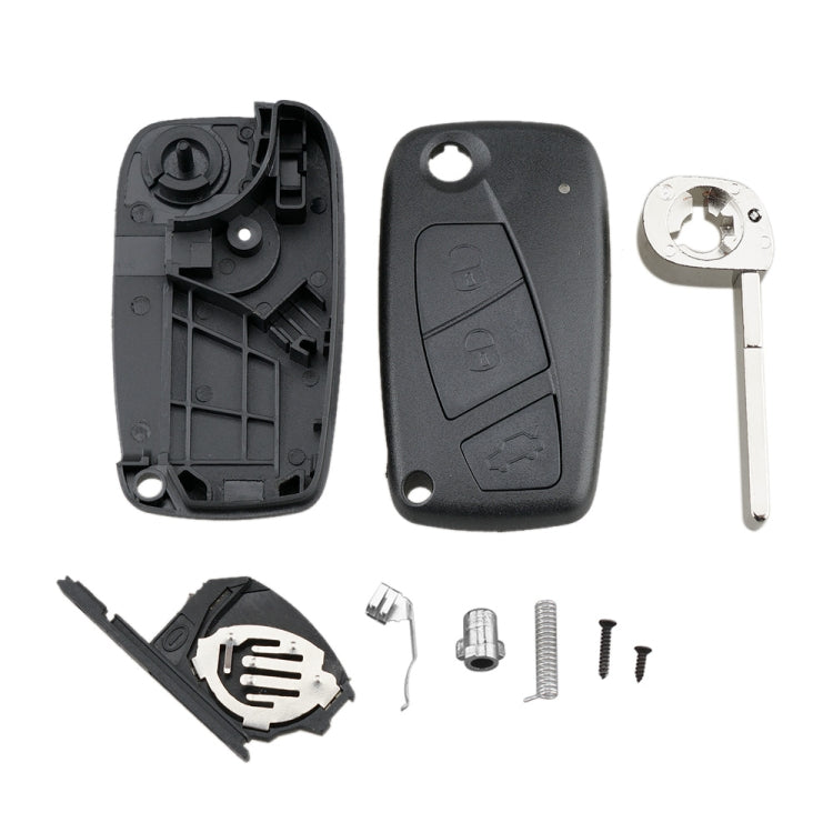 For FIAT Car Keys Replacement 3 Buttons Car Key Case with Side Battery Holder, Black, Blue