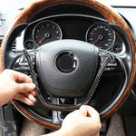 Car Carbon Fiber Steering Wheel Outer Frame Decorative Sticker for Volkswagen Touareg, Steering Wheel Outer Frame