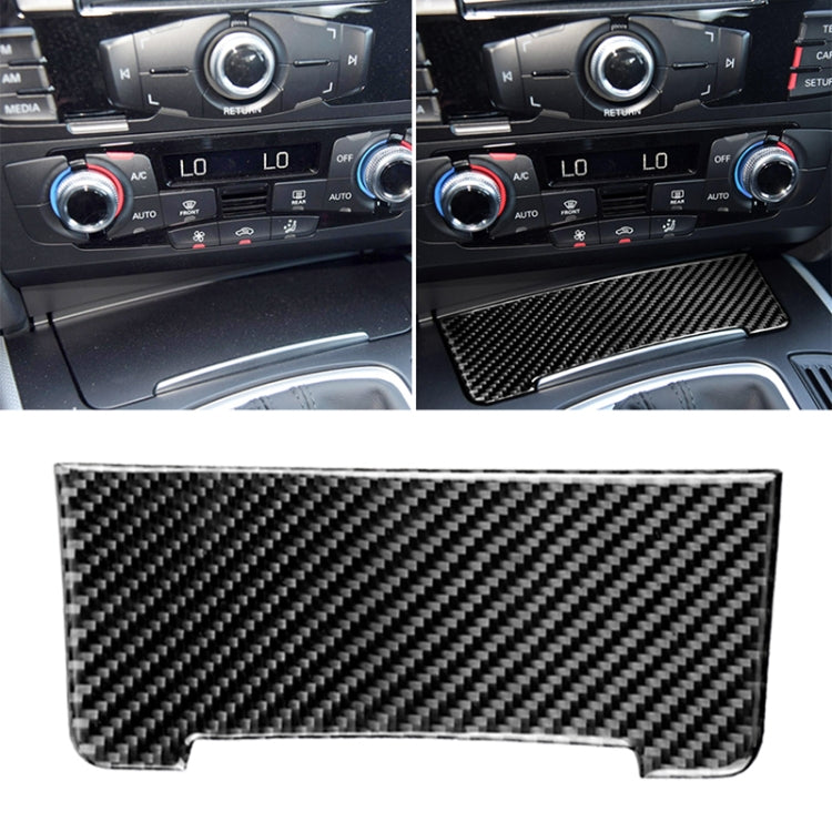 Car Carbon Fiber Storage Cigarette Lighter Panel Decorative Sticker for Audi 2010-2018 Q5 / 2009-2016 A4L / 2009-2016 A5, Storage Cigarette Lighter