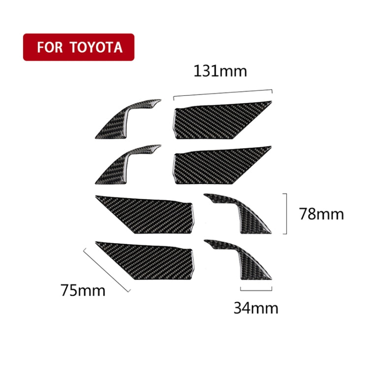 8 in 1 Car Carbon Fiber Door Inner Handle Wrist Panel Decorative Sticker for Toyota Eighth Generation Camry 2018-2019, Door Inner Handle Wrist