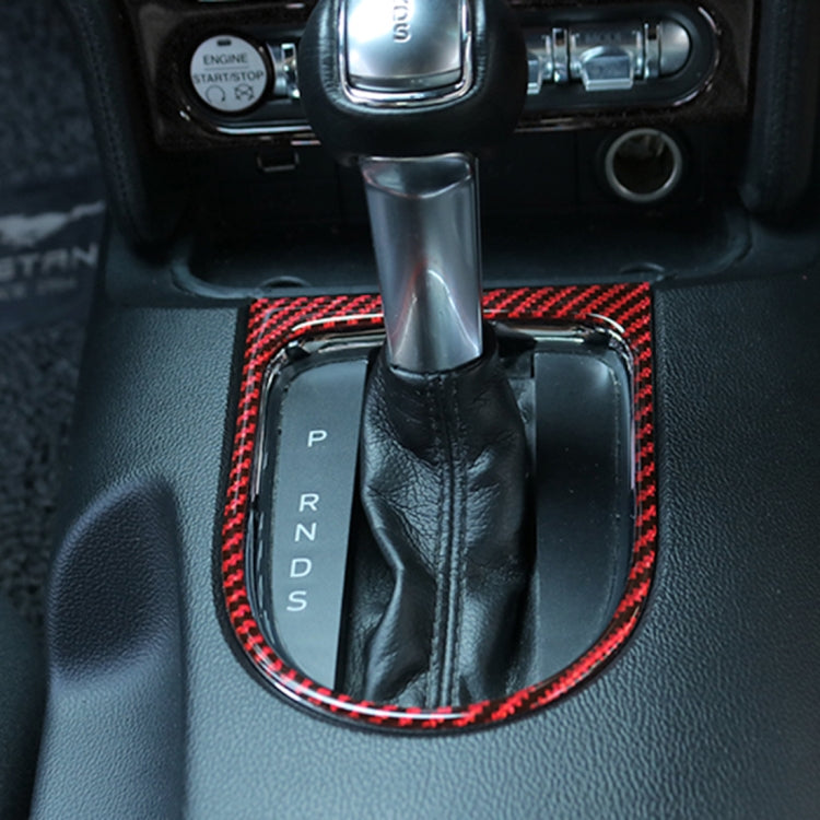 2 in 1 Car Carbon Fiber Gear Frame Decorative Sticker for Ford Mustang 2015-2020, Gear Frame