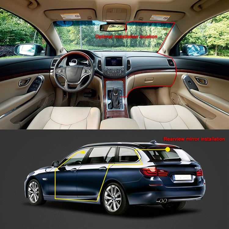 T638+ Car DVR USB Hidden Dual-lens Driving Recorder HD Reversing Video Monitor, T638+