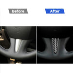 2 PCS Car Carbon Fiber Steering Wheel Below Decorative Sticker for Infiniti Q50 / Q60 2014-2020, Steering Wheel Below