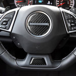 2 in 1 Car Carbon Fiber Steering Wheel Button Decorative Sticker for Chevrolet Camaro 2017-2019, Left and Right Drive Universal, For Chevrolet Camaro 2017-2019