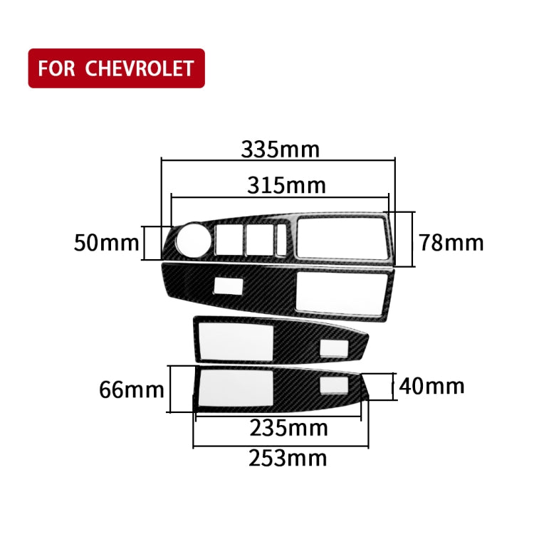 Car Carbon Fiber Window Lift Switch Panel Decorative Sticker for Chevrolet Cruze 2009-2015, Right Drive, Window Lift Switch(RH)