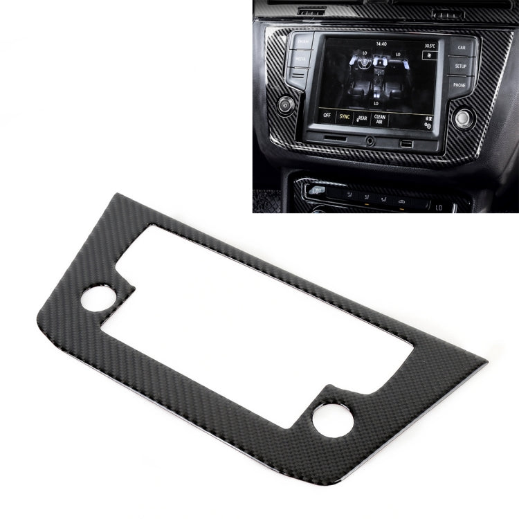 Car Carbon Fiber Navigation Frame Decorative Sticker for Volkswagen Tiguan L 2019-2021, Low Configuration, Navigation Frame, Low Configuration