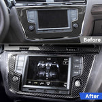 Car Carbon Fiber Navigation Frame Decorative Sticker for Volkswagen Tiguan L 2019-2021, Low Configuration, Navigation Frame, Low Configuration