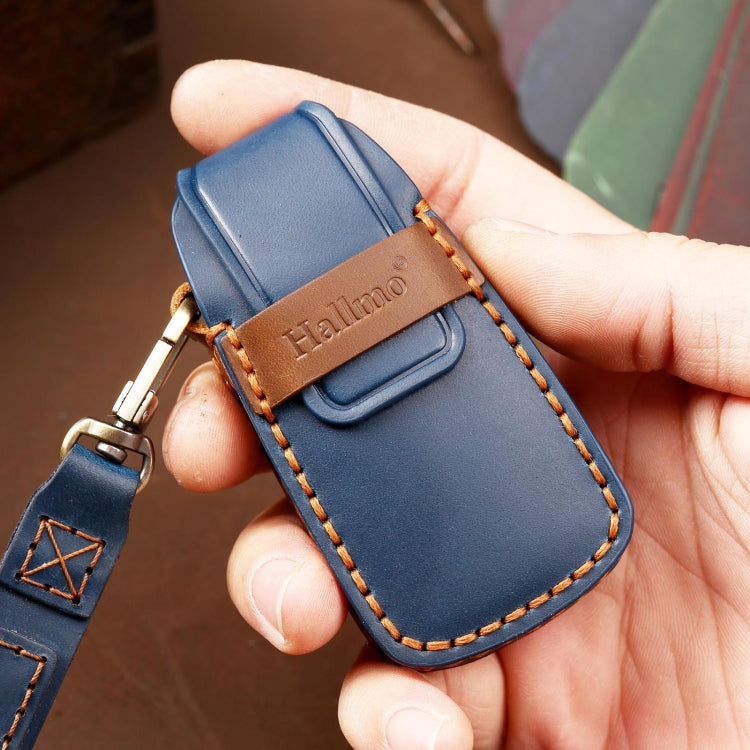 Hallmo Car Cowhide Leather Key Protective Cover Key Case for Audi A6L / A8L / A4 / A7 / A5 A Style, For Audi A6L A Style