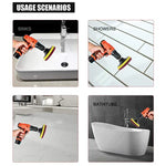 11 in 1 4 inch Sticky Disc Scouring Pad Floor Wall Window Glass Cleaning Descaling Electric Drill Brush Head Set, 11 in 1