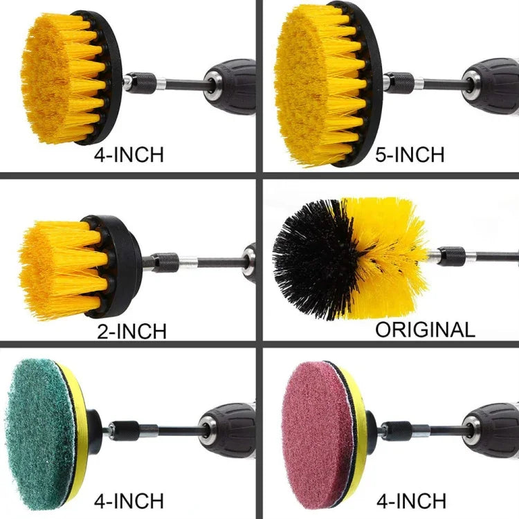 12 in 1 Floor Wall Window Glass Cleaning Descaling Electric Drill Brush Head Set, Random Color Delivery, 12 in 1, Random Color Delivery